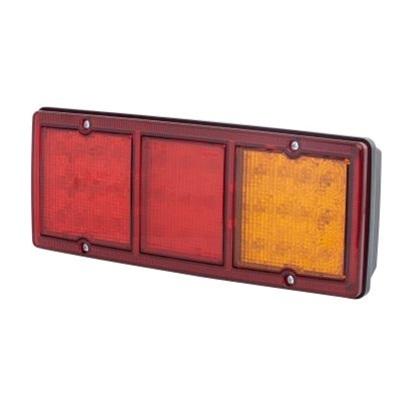 Lampa de semnalizare spate HELLA 2SD 357 024-001, compatibilă cu 12/24V, 33 LED-uri, lentilă roșu/galben, dimensiuni 326x130 mm